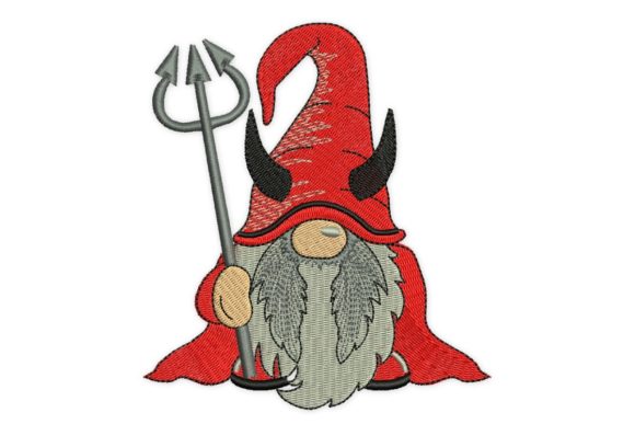 Devil Halloween Gnome: A Craft Fair Embroidery Review