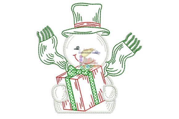 Snowman with Big Gift: Craft Fair Embroidery Review