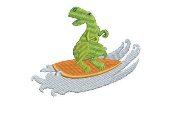 Surfing Dinosaur: A Playful Embroidery Design Review